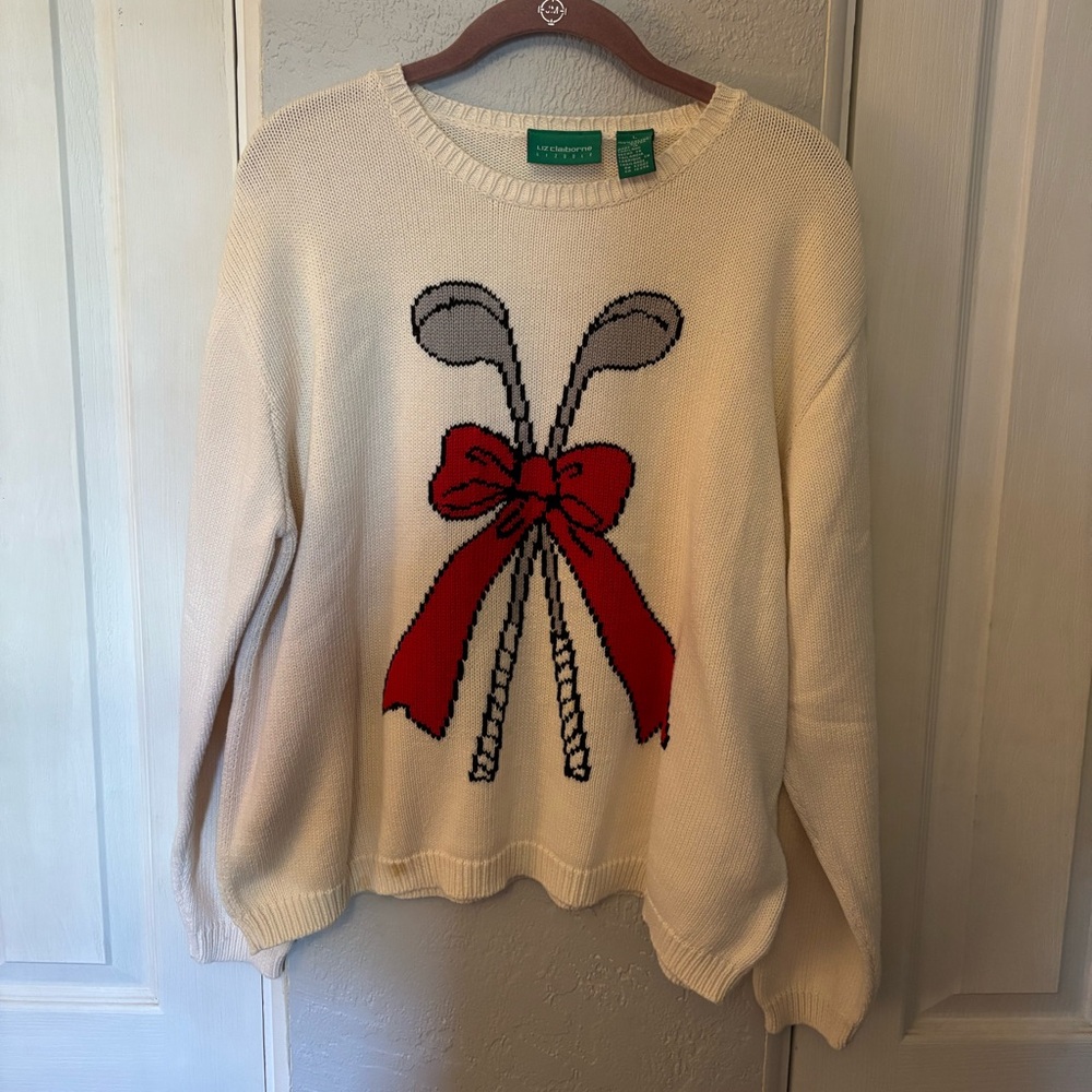 Vintage Liz Claiborne LizGolf Golf Sweater Size Large